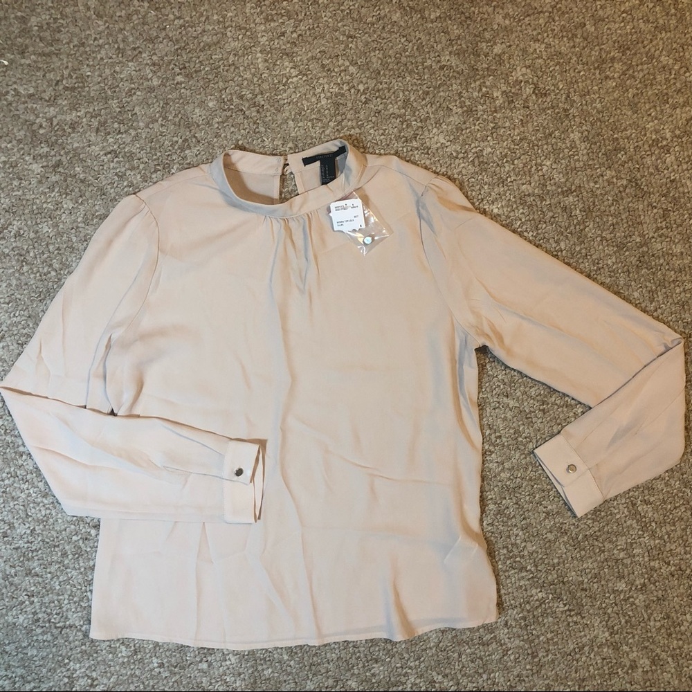Forever21 Woven long sleeve top Taupe